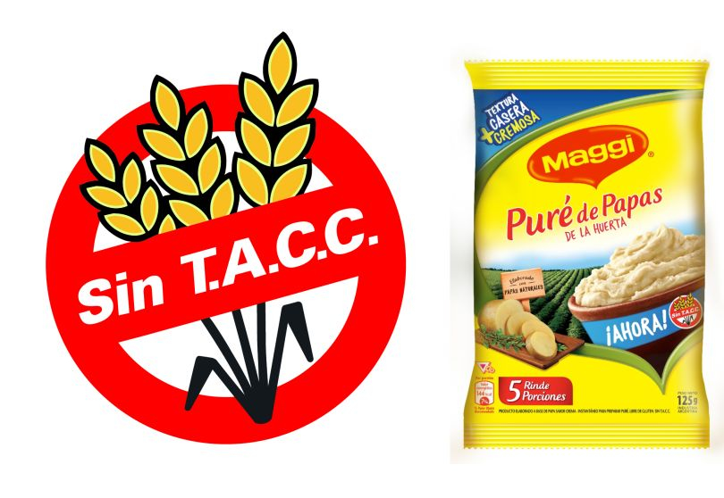 Portada de Maggi Puré de Papas de la Huerta cuenta con certificación sin TACC