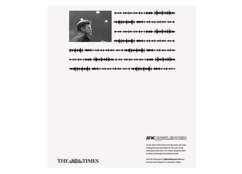 Portada de Accenture Interactive obtuvo el Grand Prix de Creative Data por 'JFK Unsilenced'