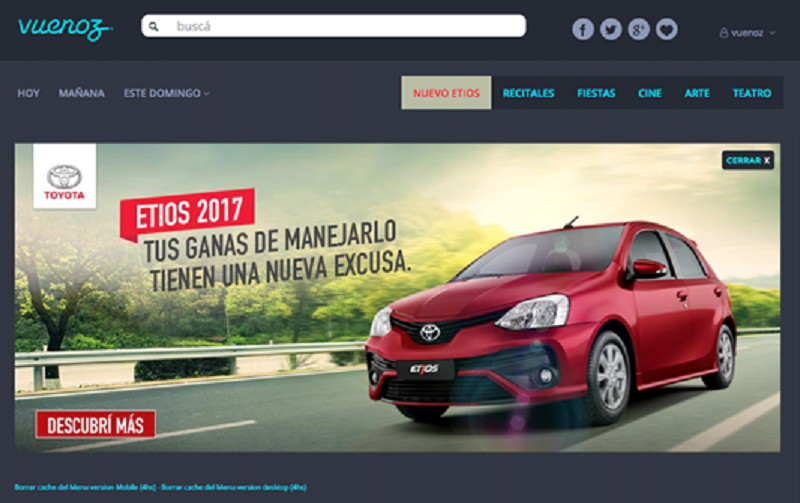Portada de Branded content de Vuenoz para Toyota Etios