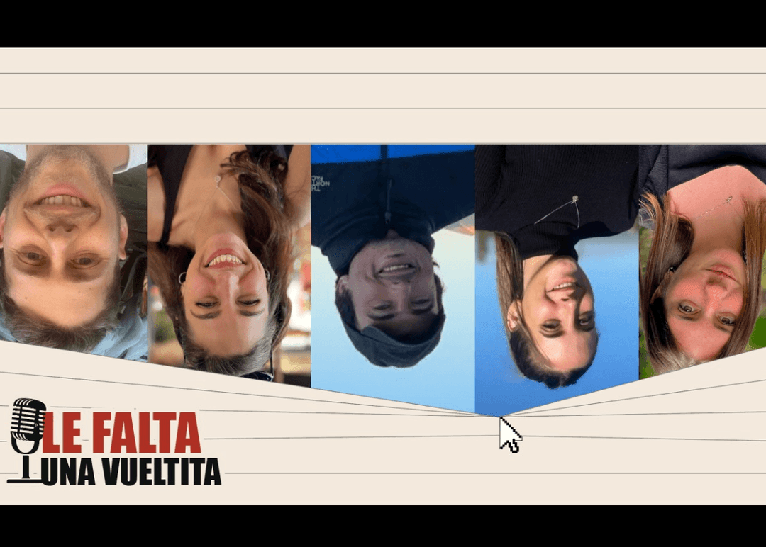 Portada de Le falta una vueltita, un podcast de charlas con referentes de la industria publicitaria