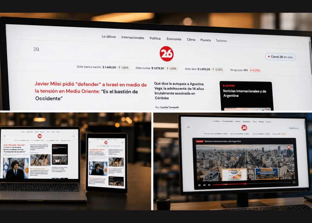 Portada de Canal 26 presenta el nuevo diseño de Canal26.com
