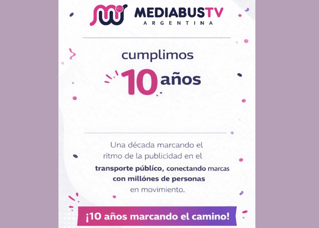 Portada de MediaBusTV Argentina celebra sus 10 años de trayectoria en el mercado publicitario
