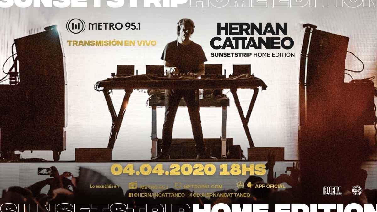 Portada de Metro 95.1 presentó Hernán Cattaneo con Sunsetstrip Home Edition.