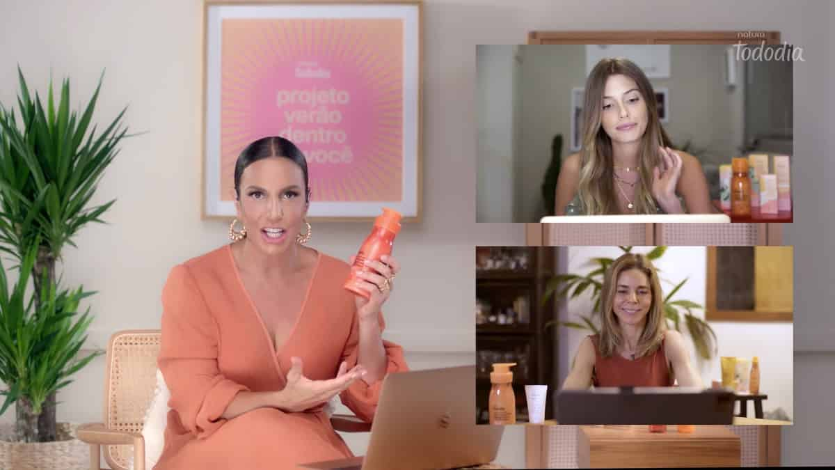 Portada de Ivete Sangalo, Cleo Pires y Gaby Amarantos, en una serie de programas promovidos por Natura Tododia y creados por Africa