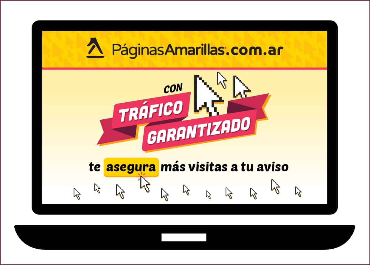 Portada de PaginasAmarillas.com.ar ahora con “Tráfico Garantizado”