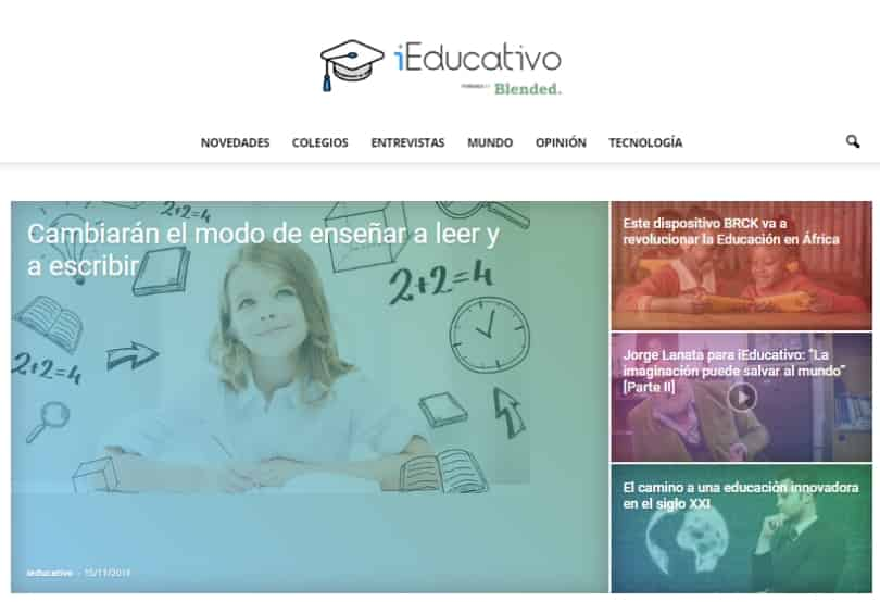 Portada de Blended lanza iEducativo.com