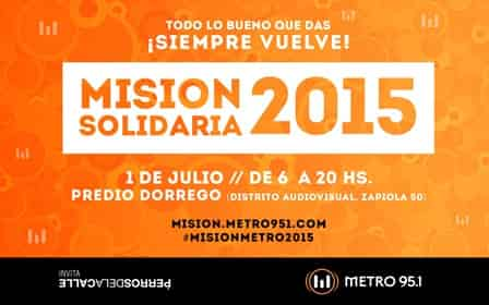 Portada de Vuelve la Misión Solidaria Metro 2015