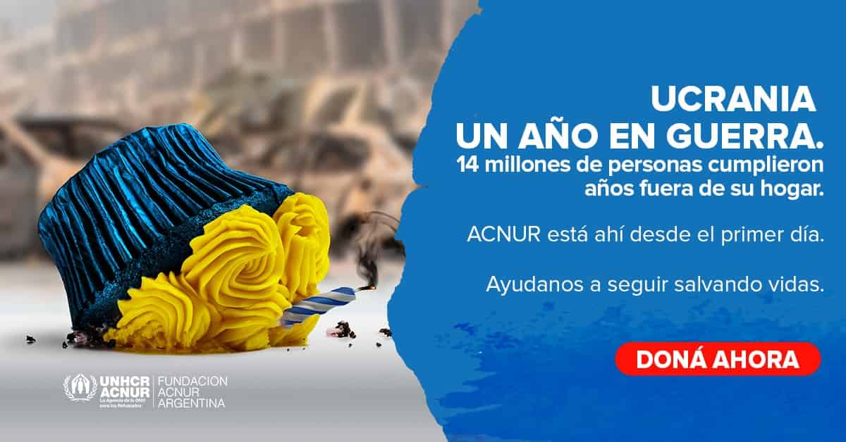 Portada de "14 millones de cumpleaños", lo nuevo de D'Artagnan para Fundación ACNUR Argentina