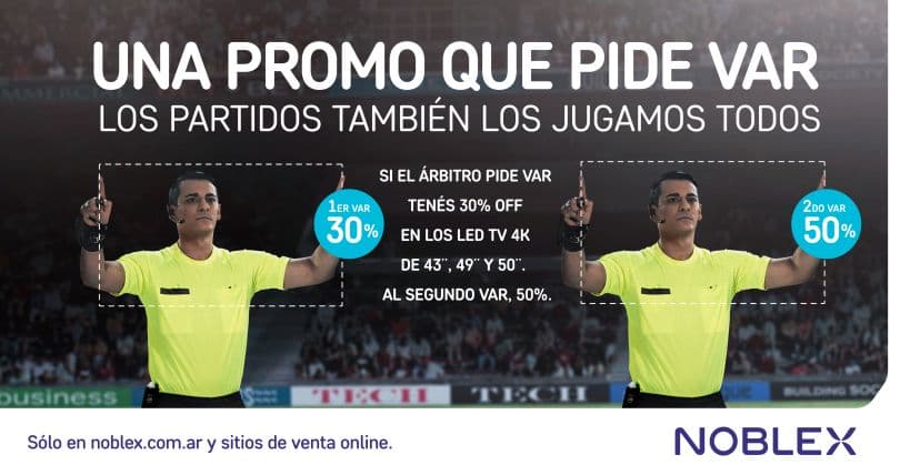 Portada de Noblex y GUT diseñaron una promo que invita a pedir el VAR