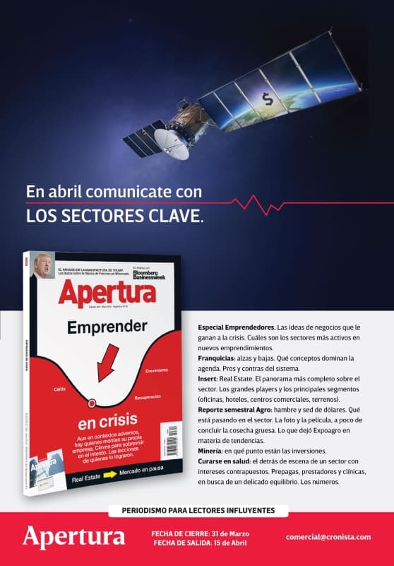 Portada de Revista Apertura edita un especial Emprendedores y publica el Insert de Real Estate.