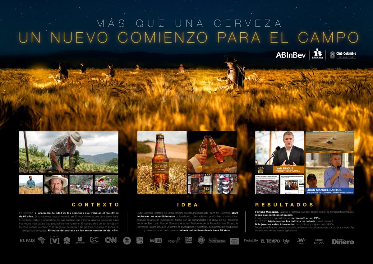 Portada de "Siembra", la iniciativa de Leo Burnett y Club Colombia premiada en el New York Festival