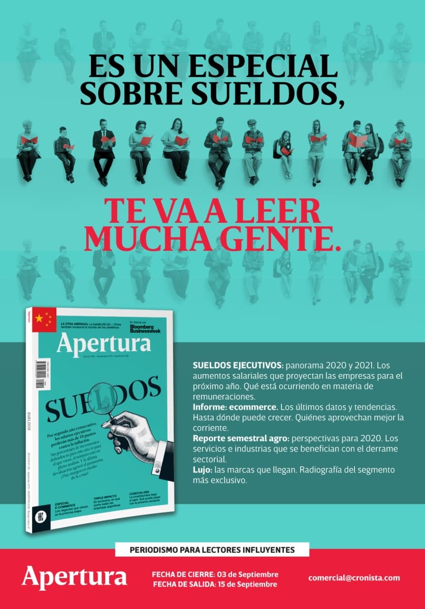 Portada de En su próxima edición, Revista Apertura Especial Sueldos