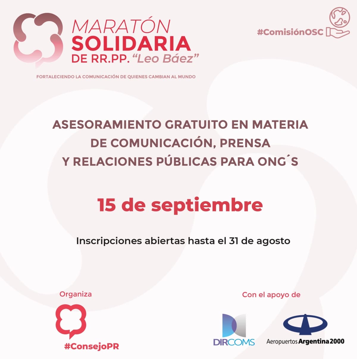 Portada de El Consejo Profesional de Relaciones Públicas presenta una nueva edición de la Maratón Solidaria