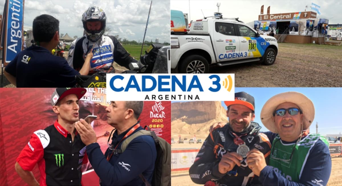 Portada de Cadena 3 Argentina, presente en el rally Dakar 2021