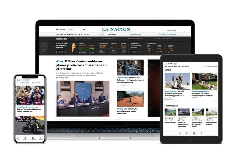 Portada de LA NACION se posiciona en el segundo lugar de sitios de noticias más vistos y continúa liderando las suscripciones digitales