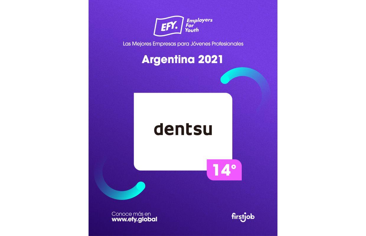 Portada de Dentsu, reconocida como una de las Mejores Empresas para Jóvenes Profesionales según el estudio Employers for Youth (EFY) Argentina 2021