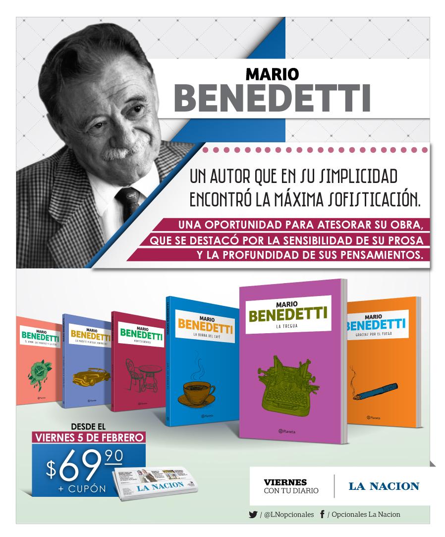 Portada de La Nacion presenta una colección de Mario Benedetti