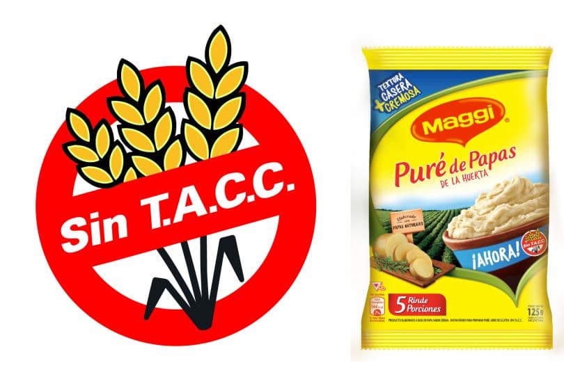 Portada de Maggi Puré de Papas de la Huerta cuenta con certificación sin TACC
