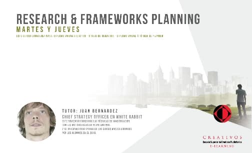 Portada de Research & Frameworks Planning, primer curso del año en la Escuelita Elearning