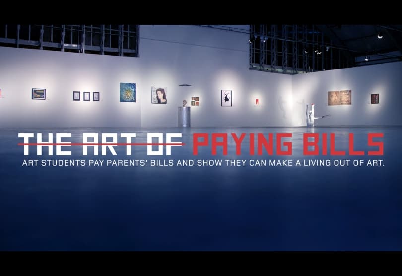 Portada de Estudiantes de arte pagan las cuentas de sus padres con su primera exhibición de arte