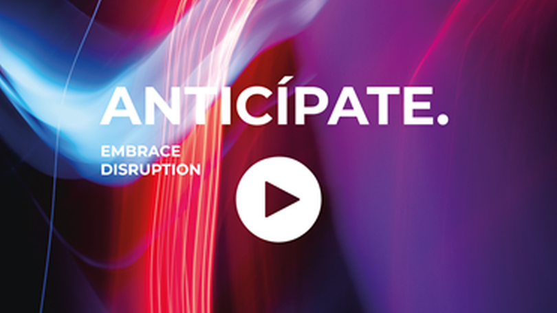 Portada de “Anticípate. Embrace Disruption”, la nueva propuesta de comunicación de Llorente & Cuenca, que a partir de ahora evoluciona a LLYC