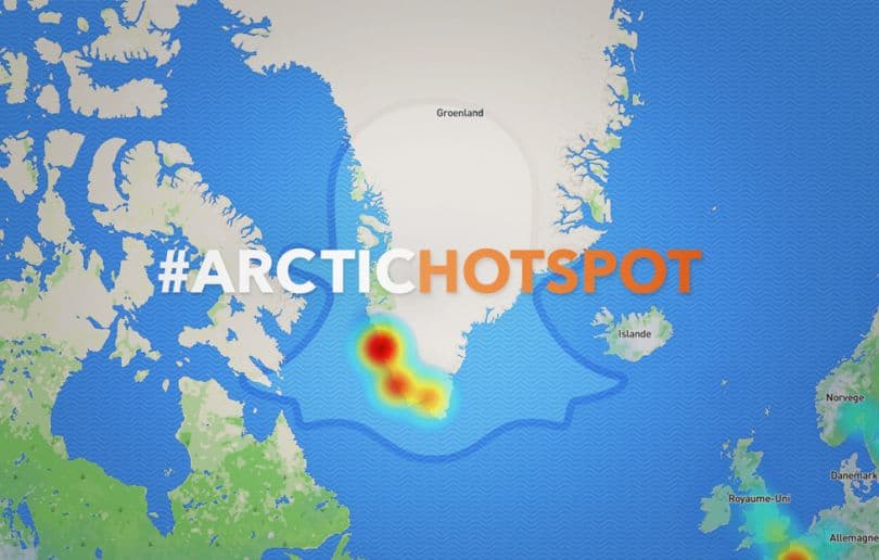 Portada de WWF Francia recurre a la función de mapa de Snapchat para mostrar calor inusual en el Ártico