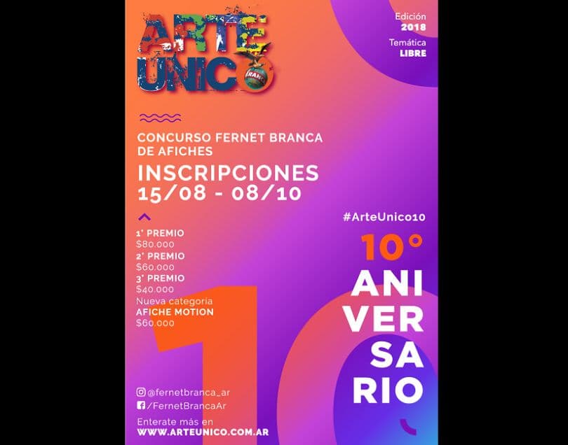 Portada de Fernet Branca presenta Arte Único, en su décimo aniversario