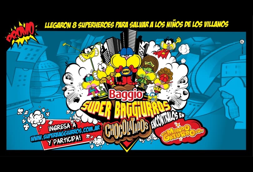 Portada de Liebre Amotinada creó “Superbaggiurros”, nueva promo de Baggio con Mundo Gaturro