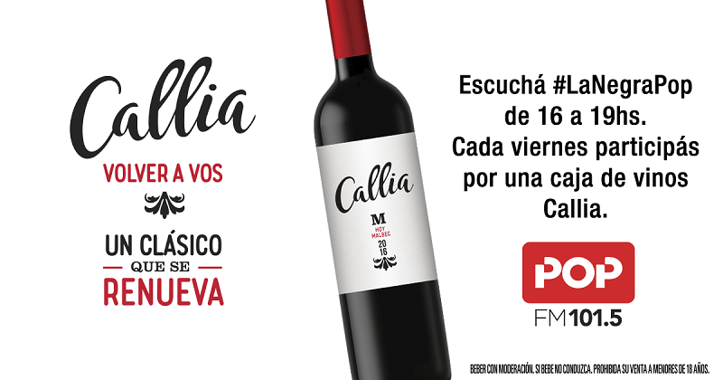 Portada de Bodegas Callia en el programa de la Negra Vernaci