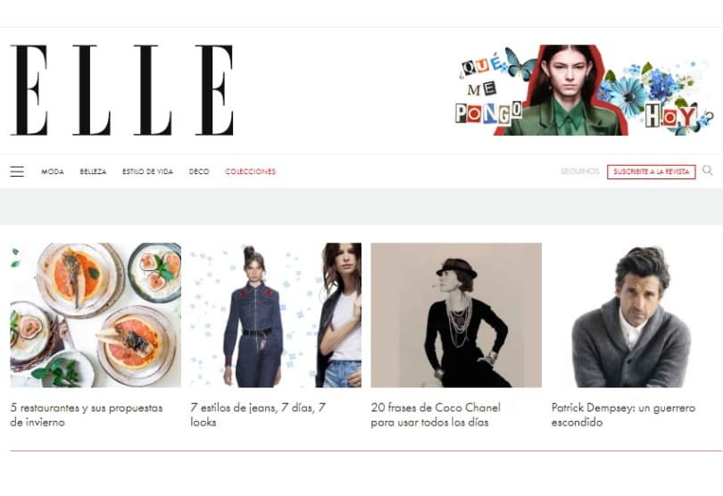 Portada de La revista Elle presentó su nueva propuesta digital 