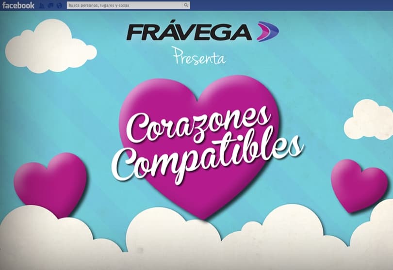 Portada de “Corazones compatibles”, el juego desarrollado por Esto es para Frávega