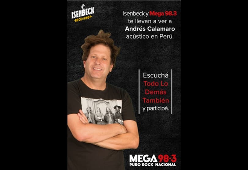 Portada de Concurso de Isenbeck, Mega y Todo lo Demás También para ver a Andrés Calaamaro