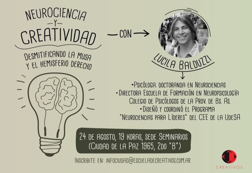 Portada de Charla de Neurociencia y creatividad en la Escuelita