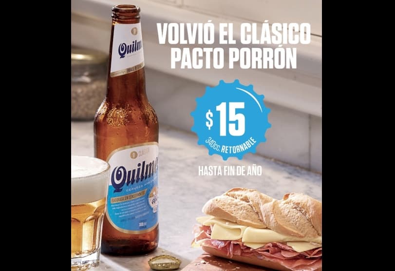 Portada de Vuelve el “Pacto Porrón”: Quilmes mantiene hasta fin de año el precio de su porrón en $15 pesos