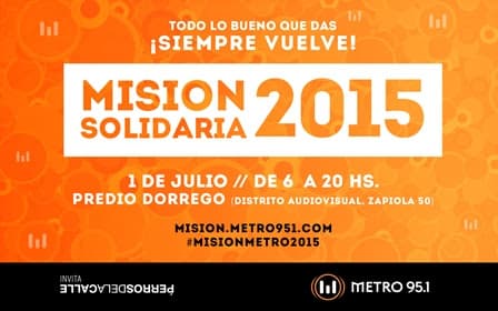 Portada de Vuelve la Misión Solidaria Metro 2015