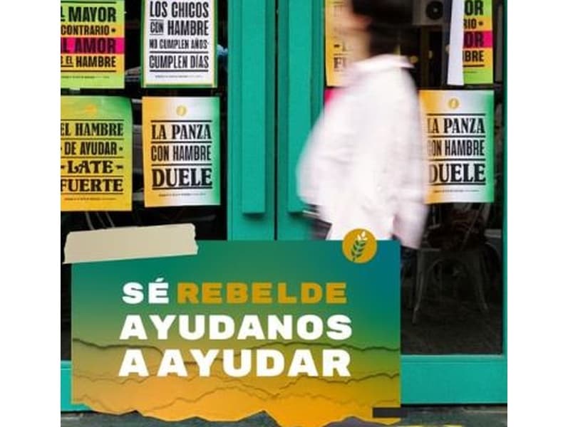 Portada de “Ayudar es un acto de rebeldía”, campaña del Banco de Alimentos junto al Tano Verón