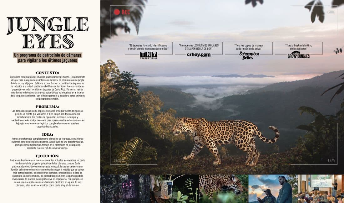 Portada de "Jungle Eyes", la iniciativa de Tico's Wild Studio y jotabequ Grey para la conservación del jaguar en Costa Rica 