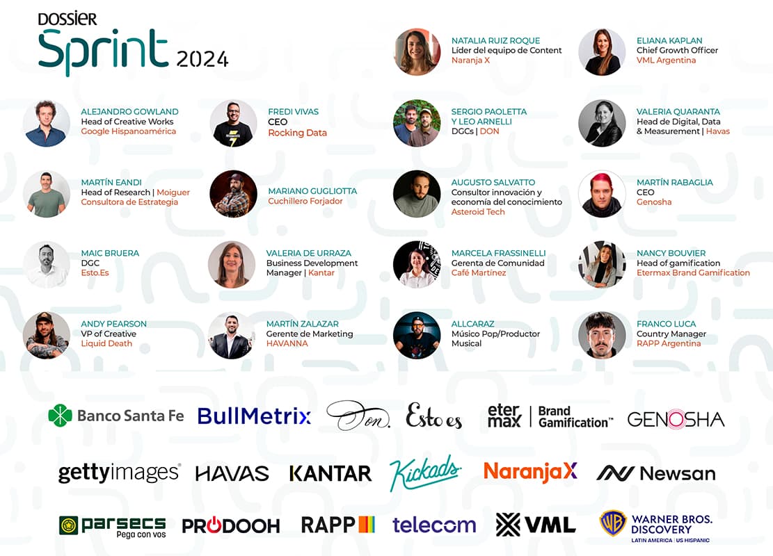 Portada de Anunciamos a los speakers y grilla de Dossier Sprint 2024