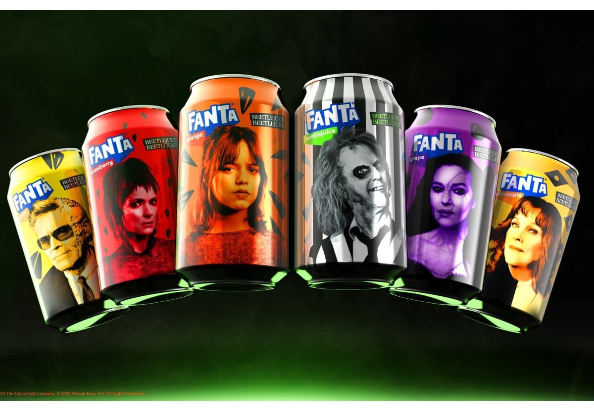 Portada de Fanta y Warner Bros. Pictures en alianza mundial para Beetlejuice Beetlejuice con el lanzamiento de un sabor de edición limitada