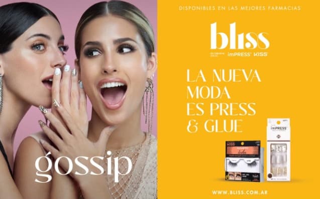 Portada de "GOSSIP", lo nuevo de PASTA para Bliss y sus marcas Kiss e ImPRESS.