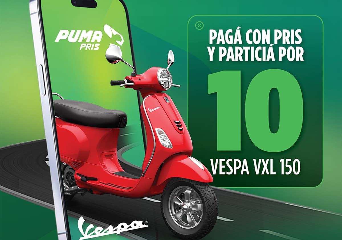 Portada de Puma Energy presenta: “Si la usás, volvés en una vespa”