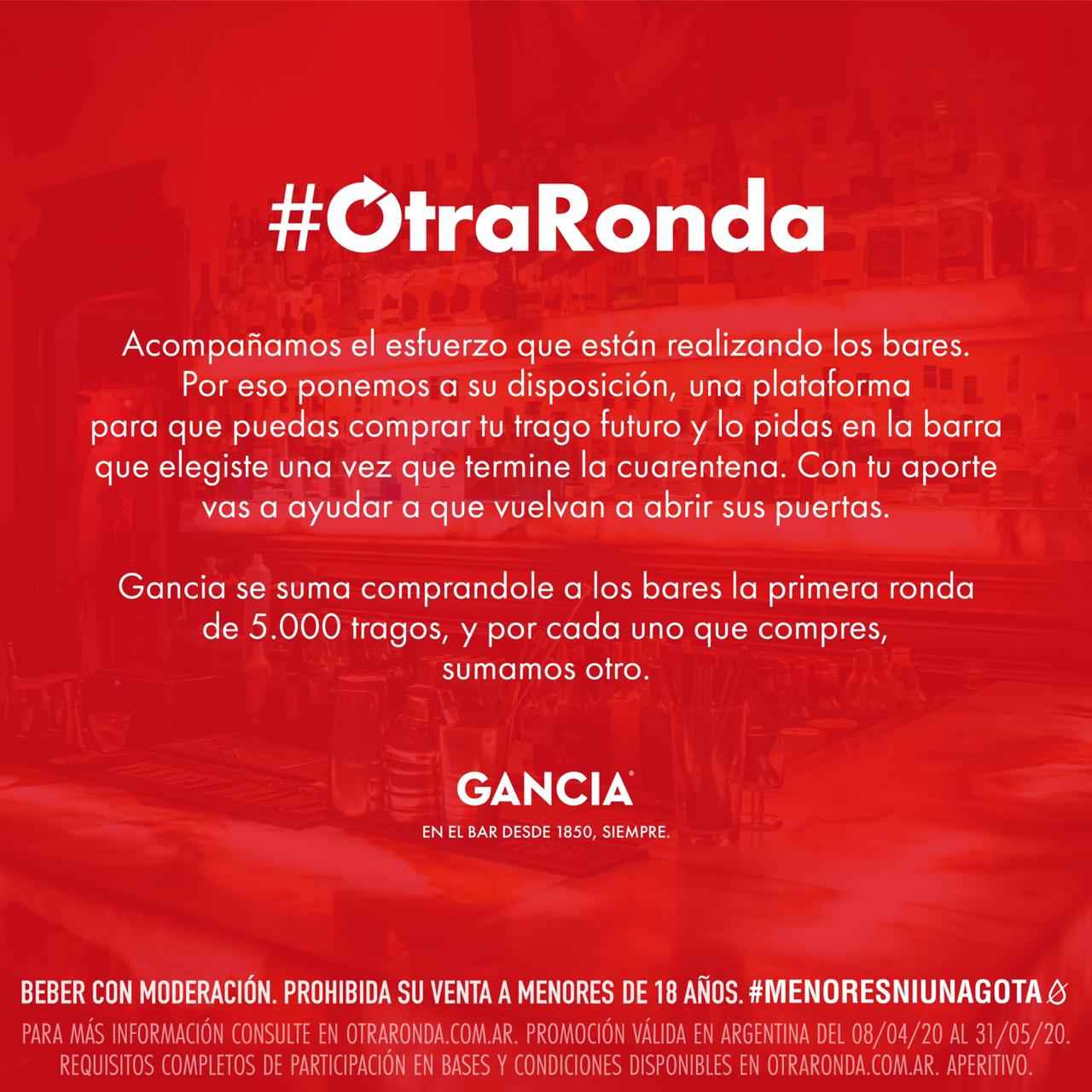Portada de Estreno: Gancia y BBDO lanzan #OtraRonda, una iniciativa colectiva para ayudar a bares