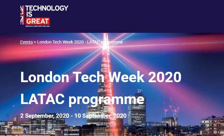 Portada de London Tech Week 2020, el evento de tecnología más grande en Europa tendrá lugar en septiembre de manera online