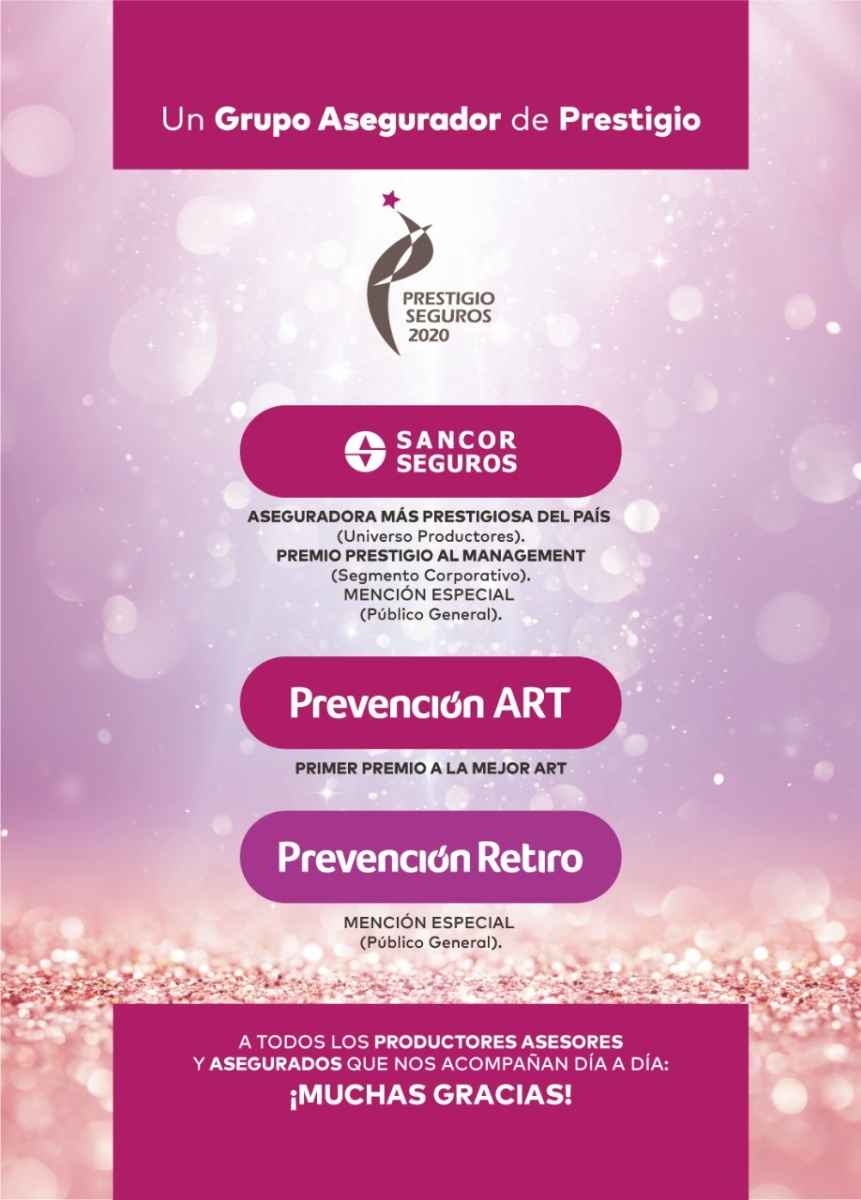 Portada de El Grupo Sancor Seguros fue protagonista en los Premios Prestigio 2020