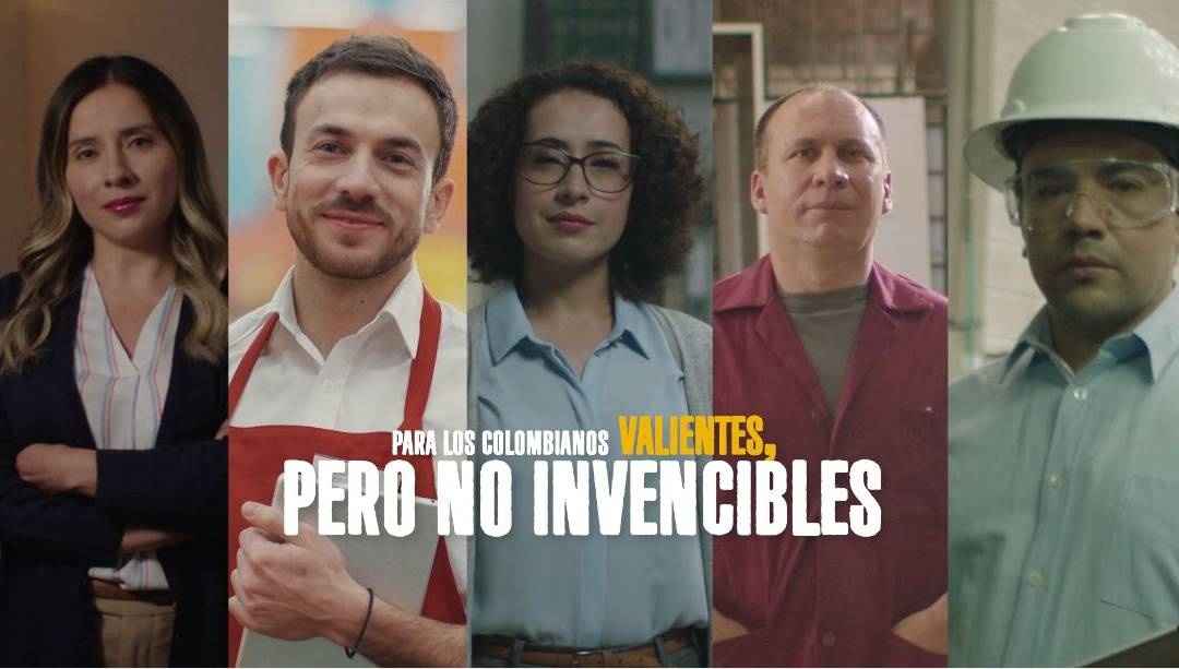 Portada de “Colombianos valientes pero no invencibles”, la nueva campaña de The Juju para Colmena Seguros