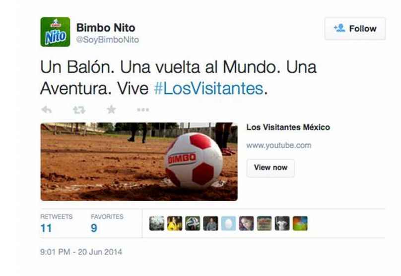 Portada de #LosVisitantes, el reality show mundialista de Bimbo México se posicionó como caso de éxito en Twitter 
