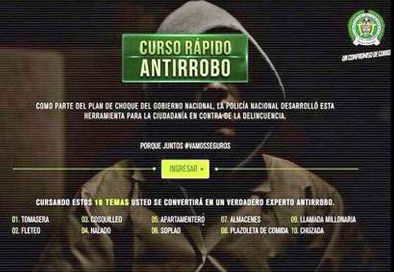 Portada de "Curso antirrobo", un trabajo de McCann Colombia junto a la Policía Nacional