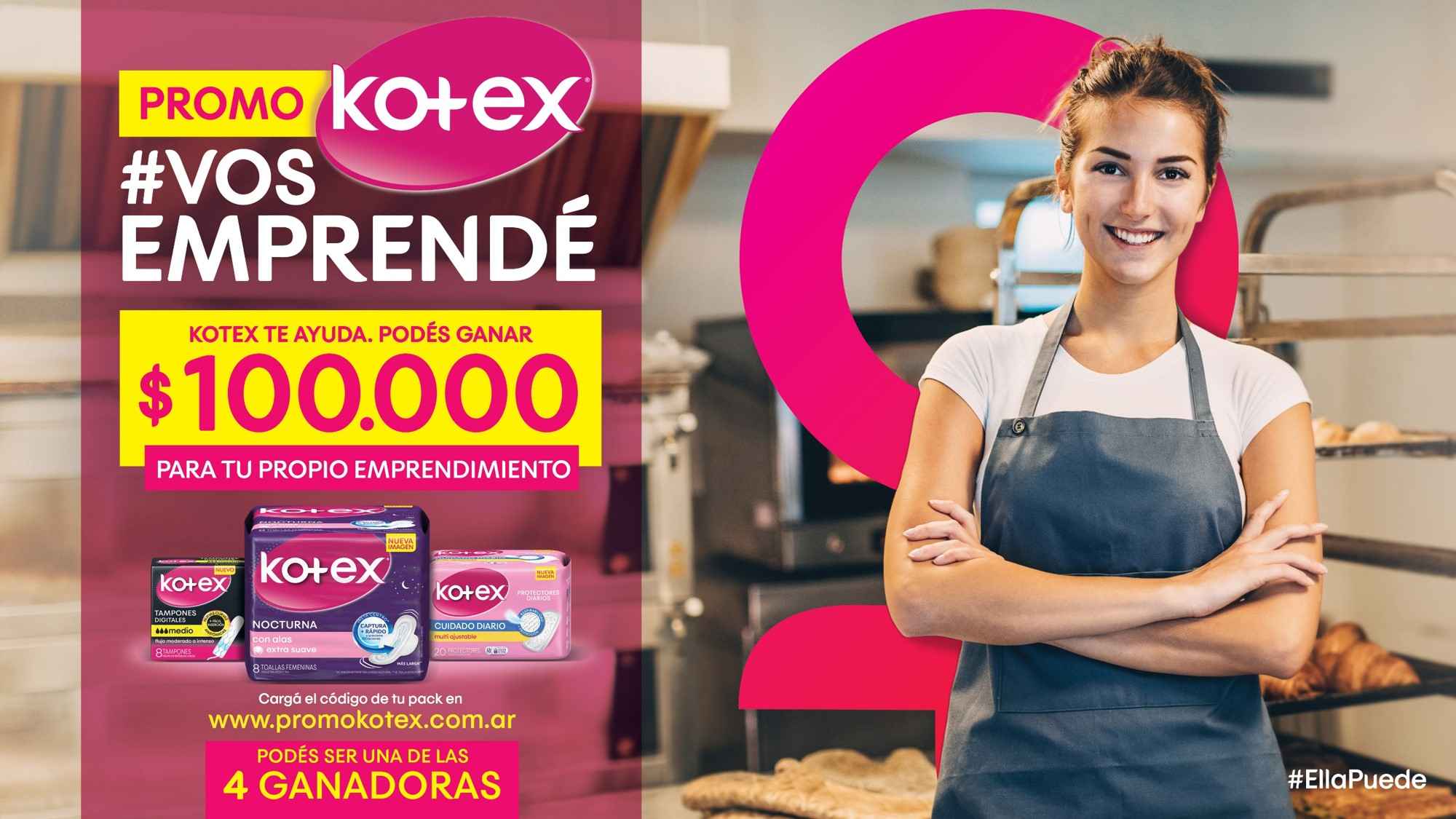 Portada de Kotex lanzó su nueva promo #VosEmprendé