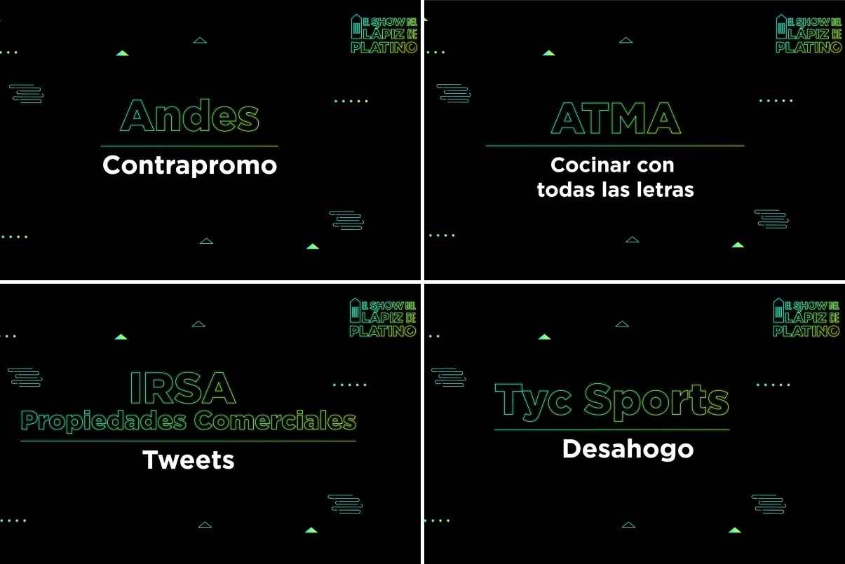 Portada de Lápiz de Platino. Sus Protagonistas: hoy Andes, Atma, IRSA y TyC Sports
