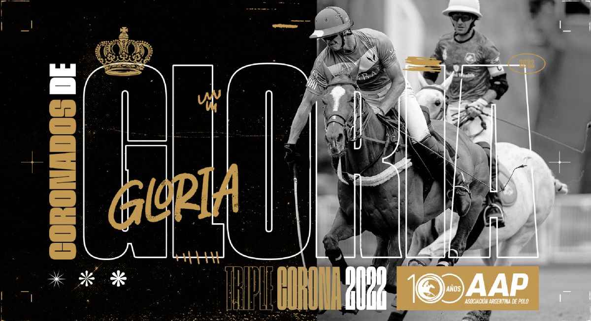 Portada de "Coronados de Gloria" la campaña de la Asociación Argentina de Polo para la Triple Corona 2022